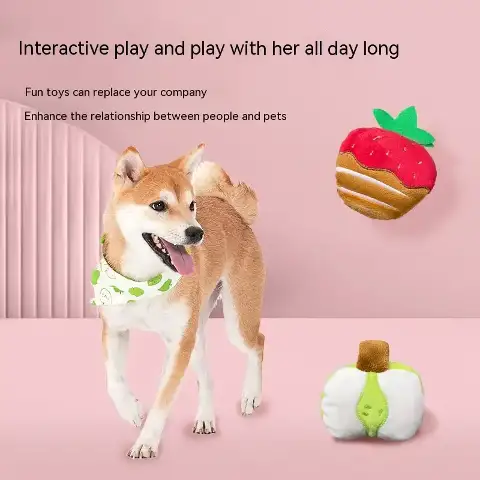 Plush Fruit-Shaped Dog Toy