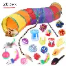 Plush and Feather Cat Wand Toy Set