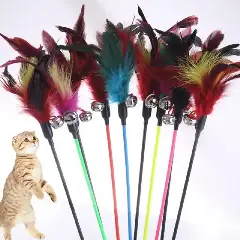 60 cm cat wand teaser toy in Black Bar and color-random variants