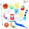 Plush and Feather Cat Wand Toy Set