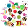 Plush and Feather Cat Wand Toy Set