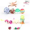 Plush and Feather Cat Wand Toy Set