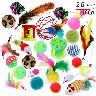 Plush and Feather Cat Wand Toy Set