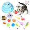 Plush and Feather Cat Wand Toy Set